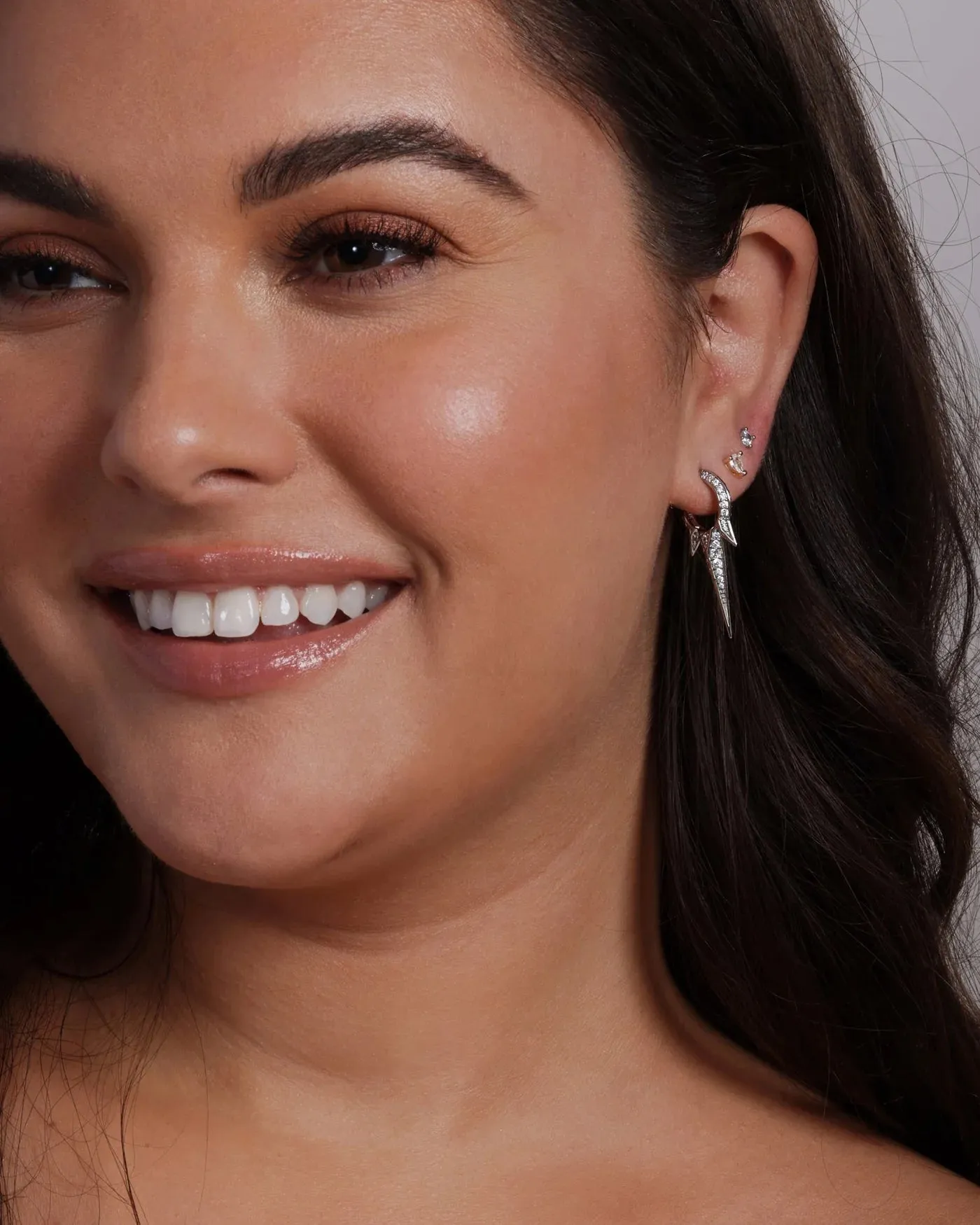 Melinda Maria Gabriella Pavé Triple Spike Earrings