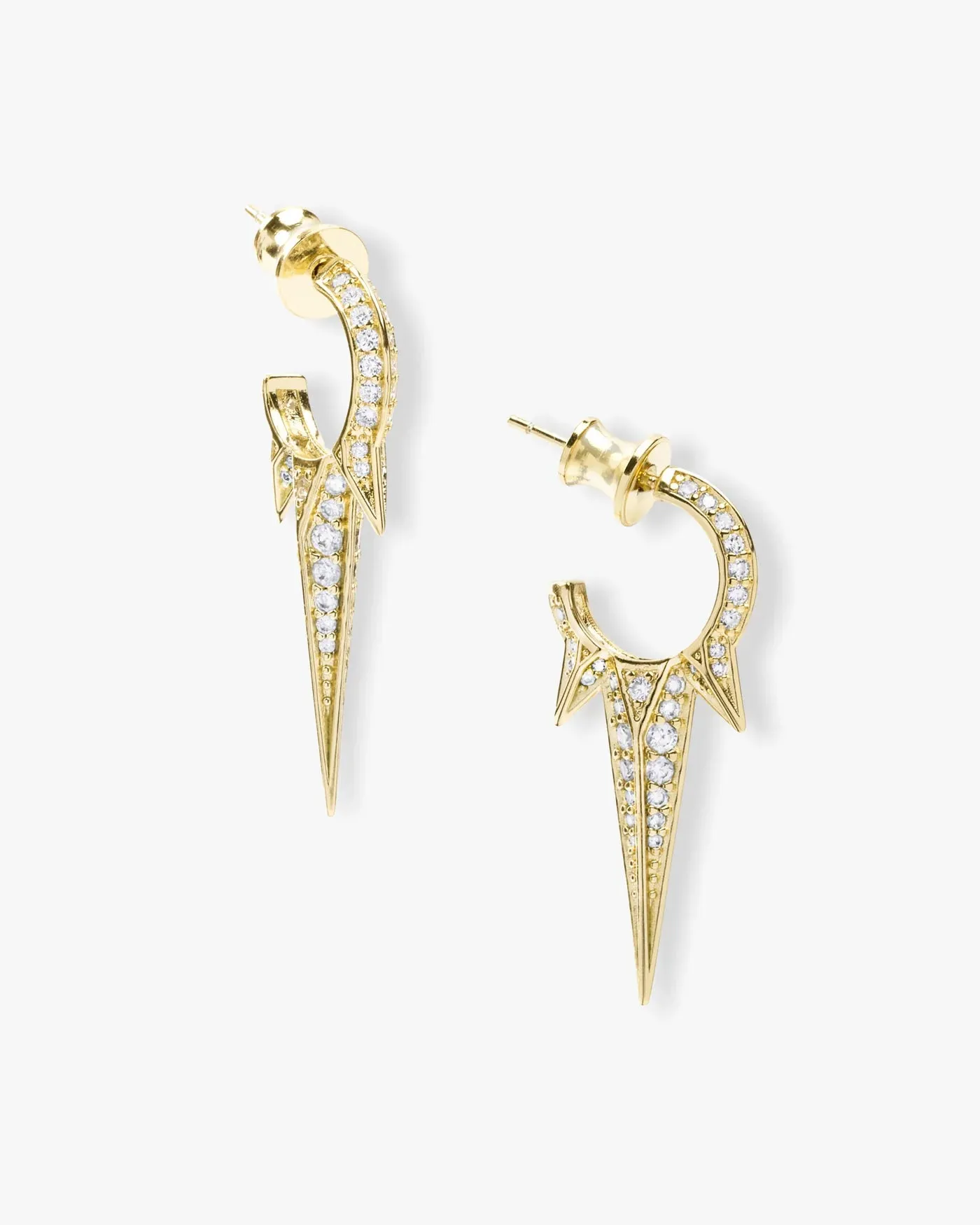 Melinda Maria Gabriella Pavé Triple Spike Earrings