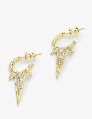 Melinda Maria Gabriella Pavé Triple Spike Earrings