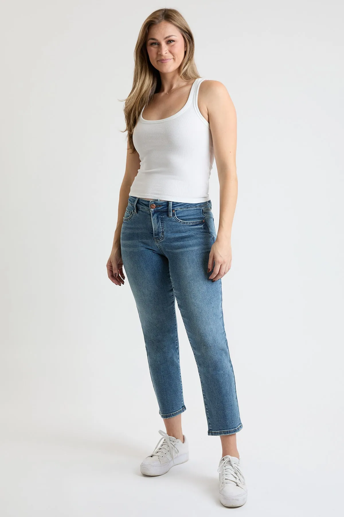 Mid Rise Premium Stretch Slim Straight Jeans, Pack of 8