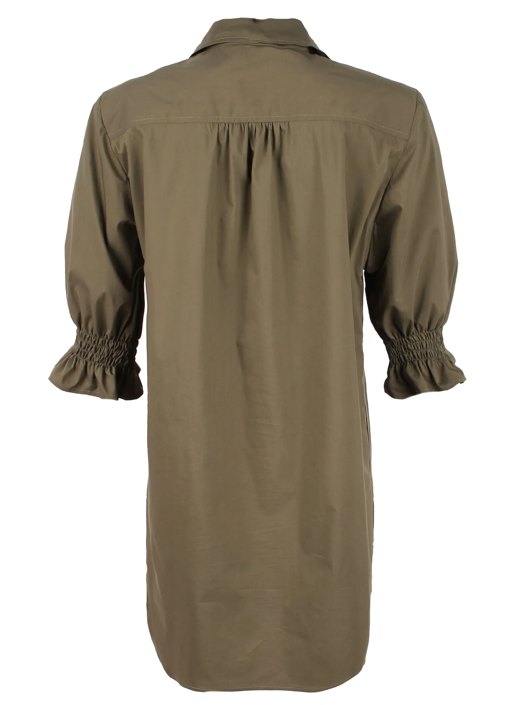 Miller Puff Sleeve Shirt Dress Weathercloth Olive
