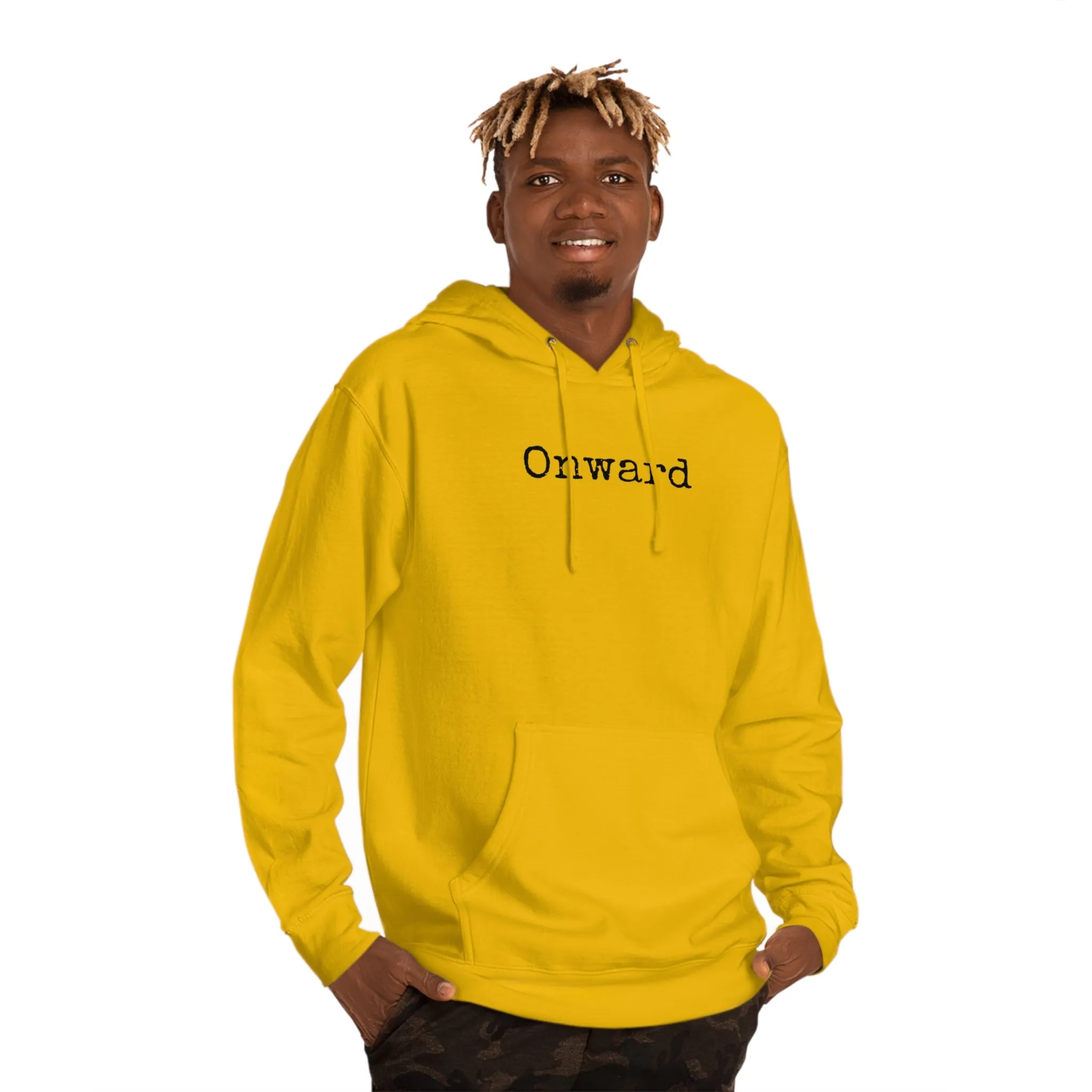 Minimalist “Onward” Hooded Sweatshirt – Cozy & Stylish