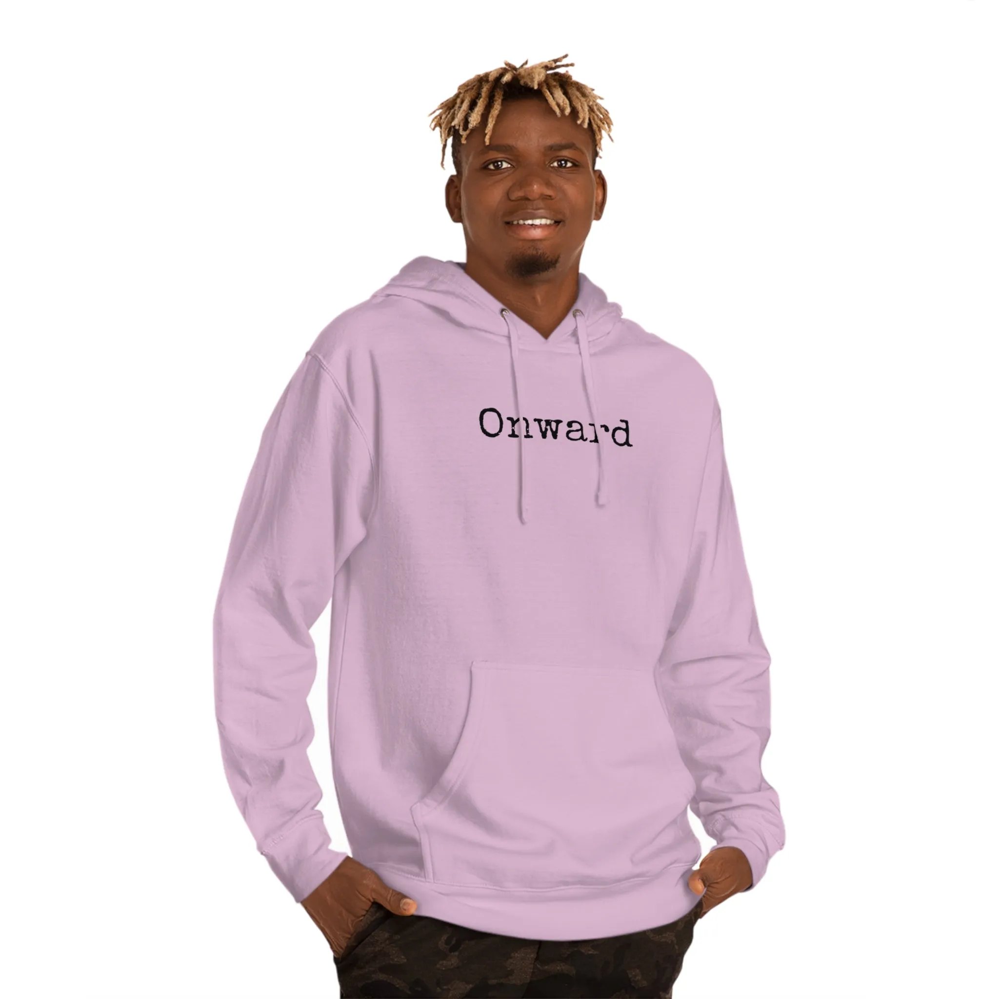 Minimalist “Onward” Hooded Sweatshirt – Cozy & Stylish