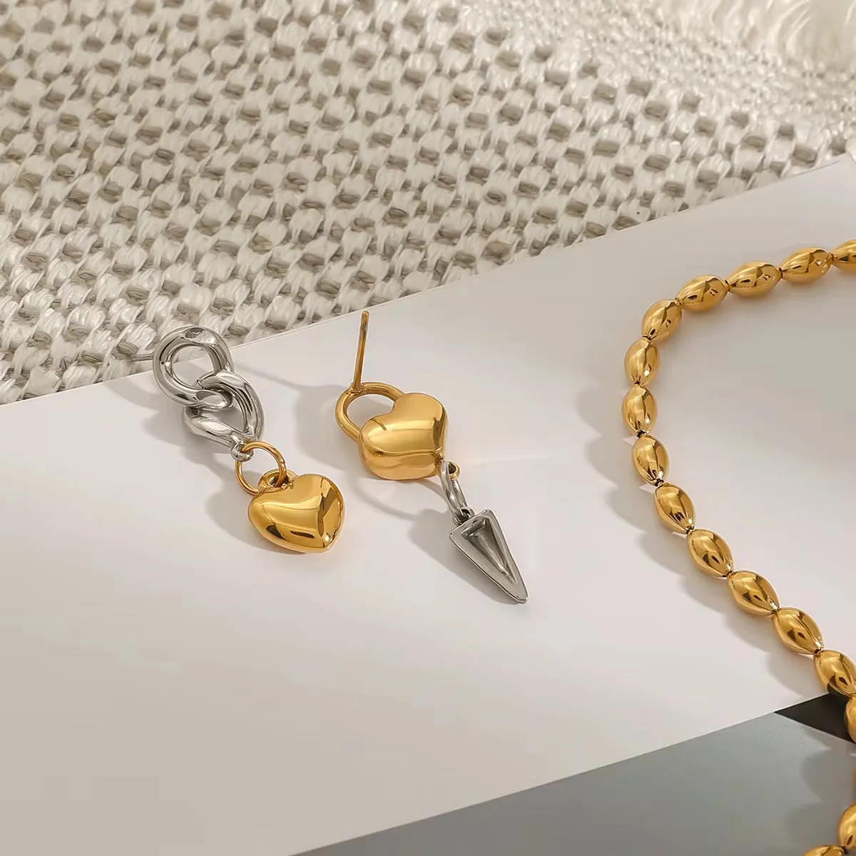 Mismatched Heart Earrings