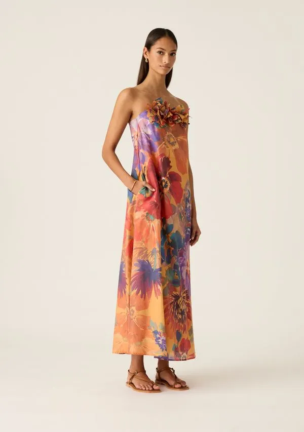 Mos the Label -  Grace  Strapless Dress - Grace Print