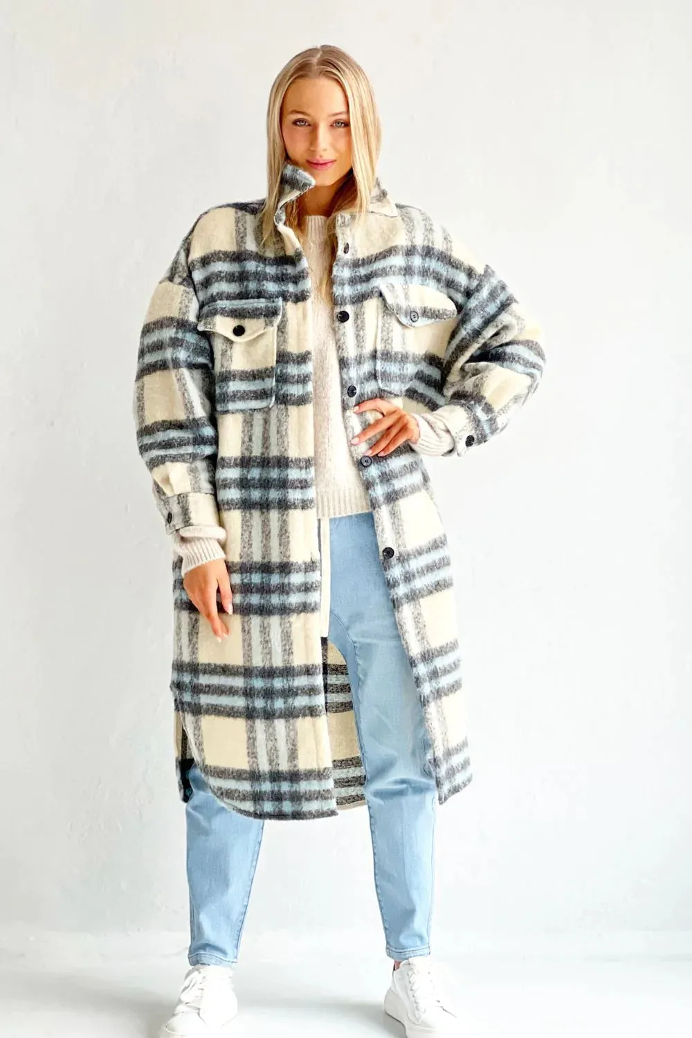 MOSK MELBOURNE Stirling Jacket - Pale Blue and Cream