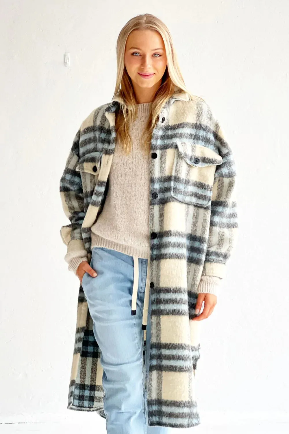 MOSK MELBOURNE Stirling Jacket - Pale Blue and Cream