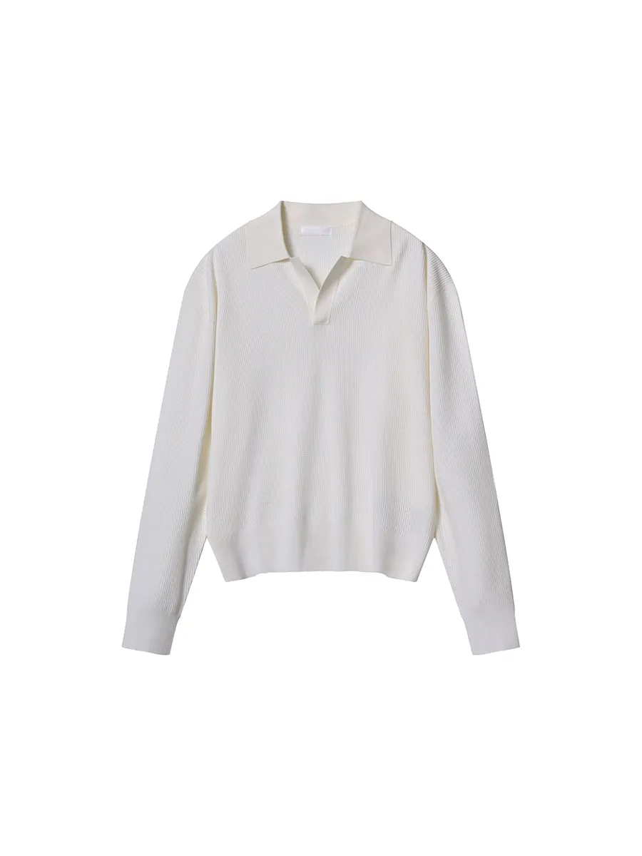 Mulberry Silk & Wool Polo Sweater