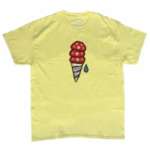 Mushrooms on a Cone T-Shirt Light Yellow