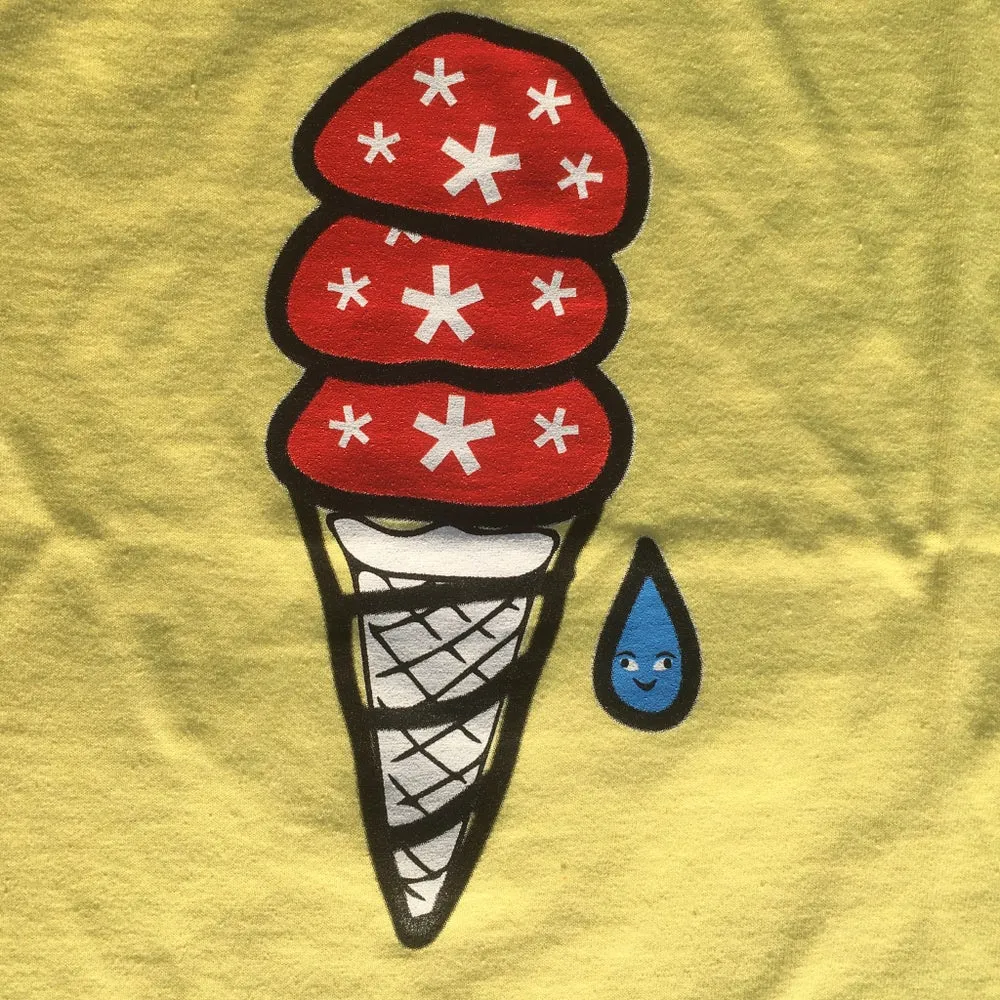 Mushrooms on a Cone T-Shirt Light Yellow