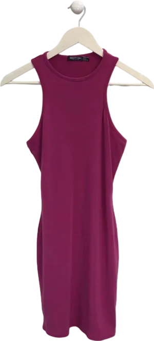 Nasty Gal Pink Ruched Mini Dress UK 8
