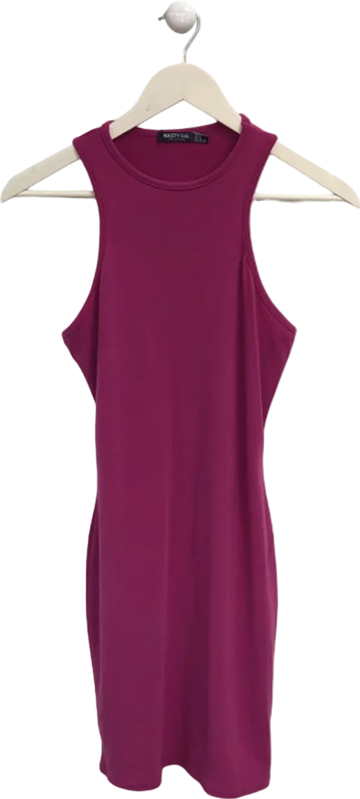 Nasty Gal Pink Ruched Mini Dress UK 8