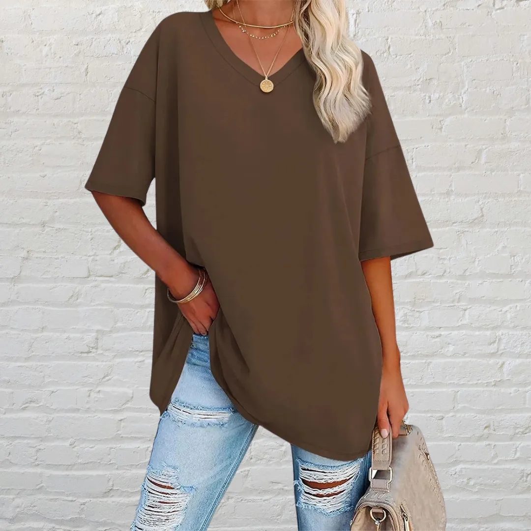 Natalia® | Oversized T-shirt with V-neck