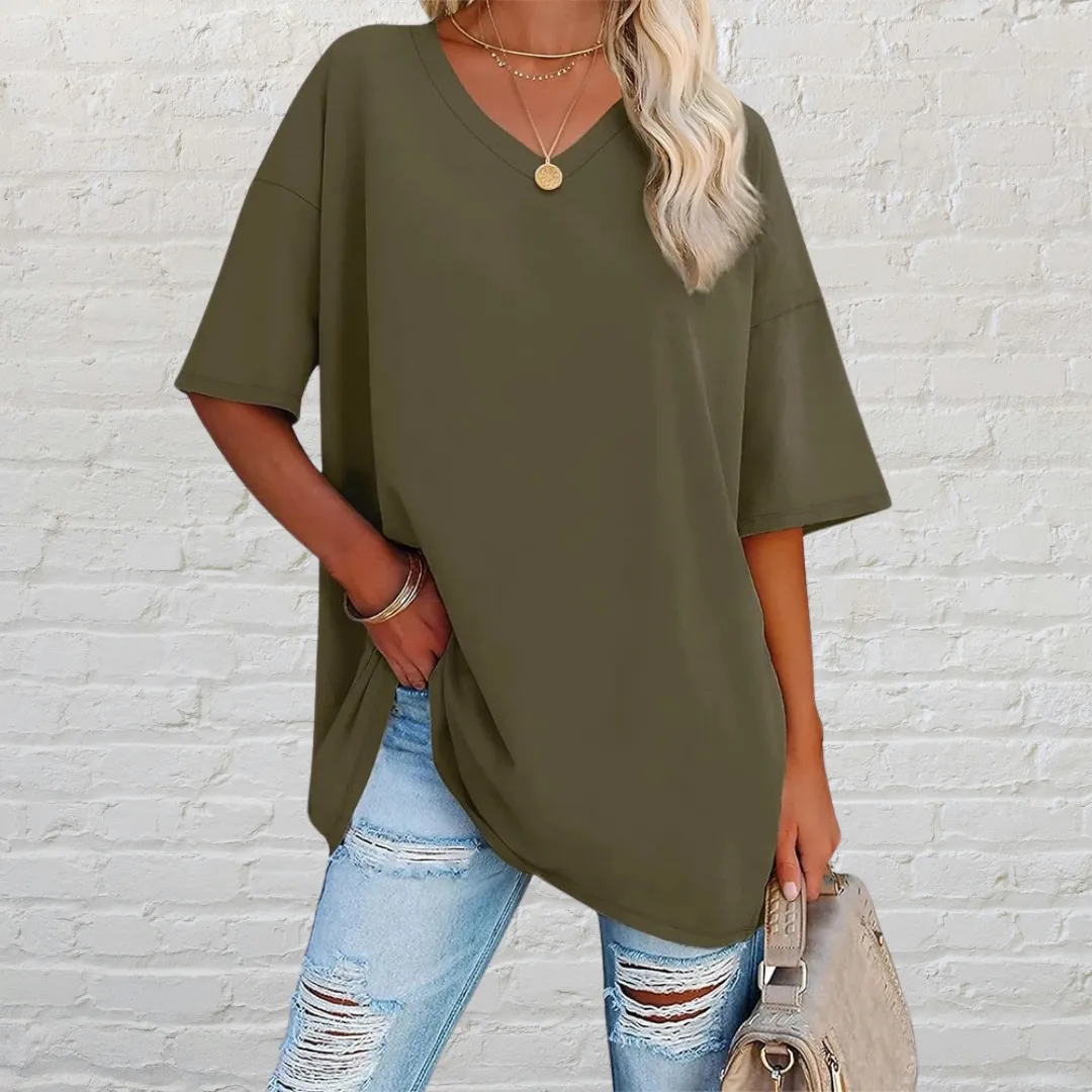 Natalia® | Oversized T-shirt with V-neck