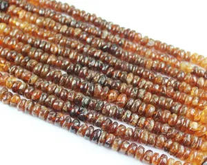 Natural Shaded Hessonite Garnet Smooth Rondelle Spacer Beads Strand 13" 5mm 7mm