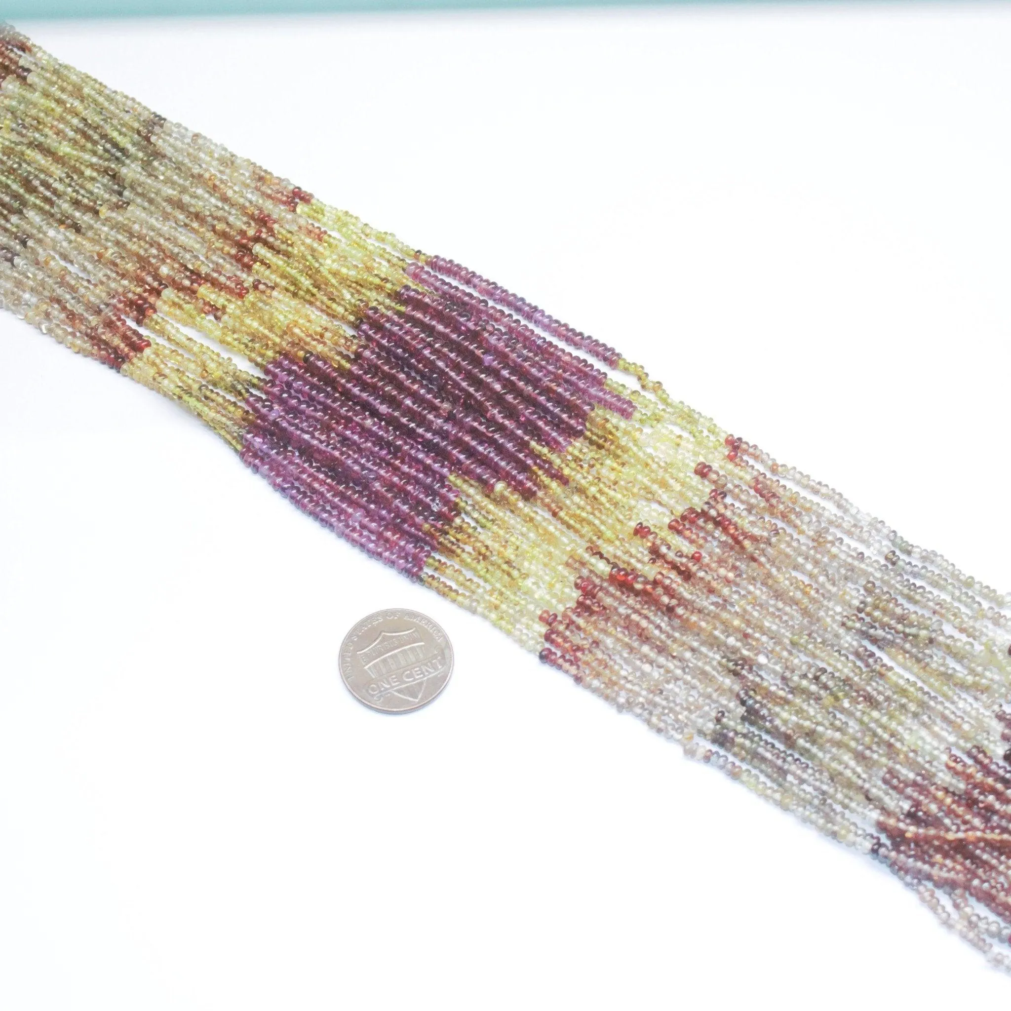 Natural Tundra Shaded Sapphire Rondelle Smooth Loose Gemstone Beads 3mm 14"