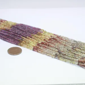 Natural Tundra Shaded Sapphire Rondelle Smooth Loose Gemstone Beads 3mm 14"