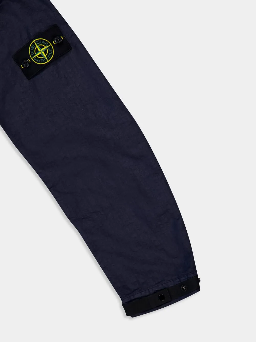 Navy Blue High-Neck Nylon Jacket