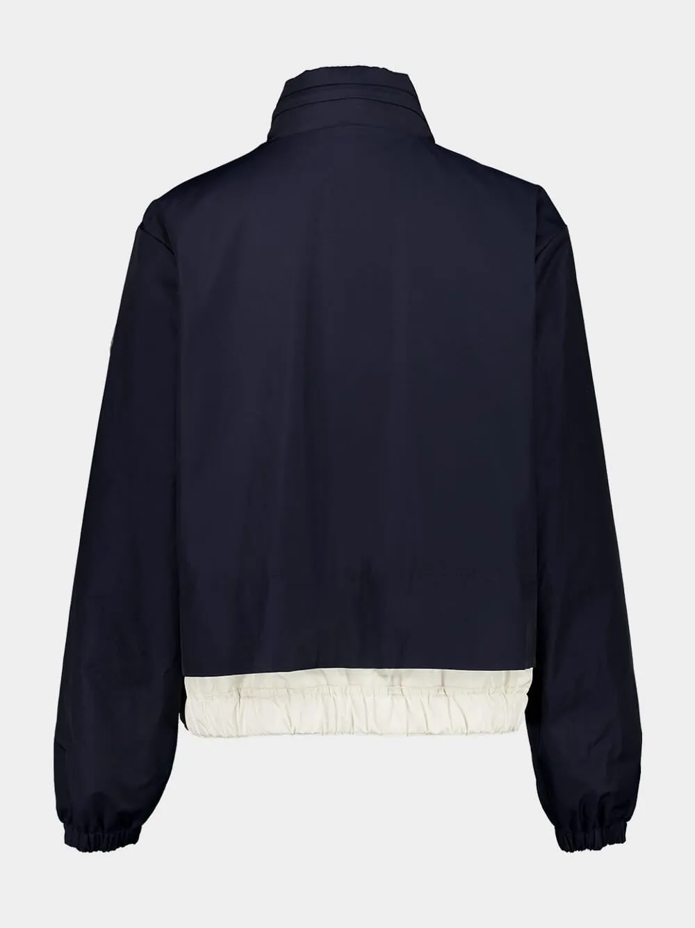 Navy Blue Janze Hooded Twill Short Down Jacket