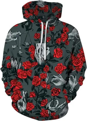 New Chaos World Men's 3D Graphic Printed Long Sleeve Hoodies Animal Pattern Hooded Sweatshirt with Pocket Fits XL-XXL