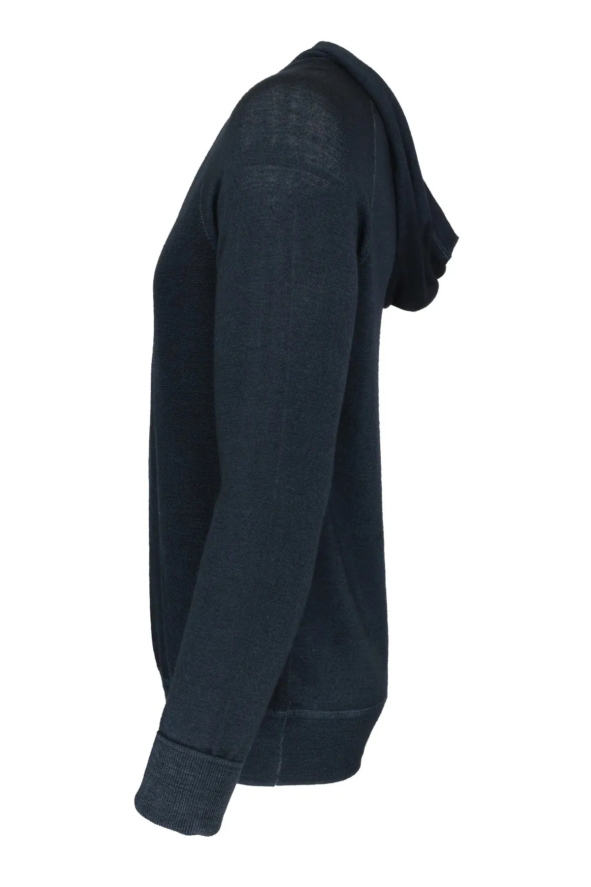 Newbury Merino Hooded Sweater  - Navy