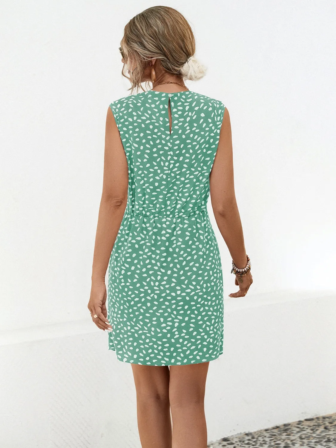 Nichole Twisted Printed Sleeveless Mini Dress