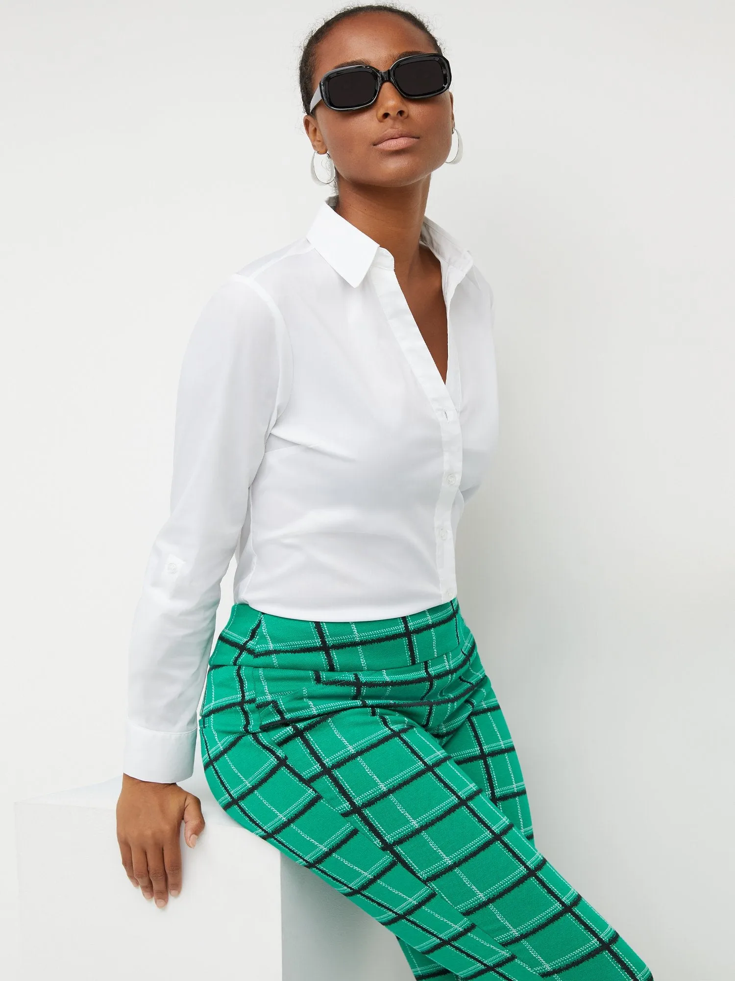 Non-Iron Button-Front Secret Snap - NY&C Madison Shirt®