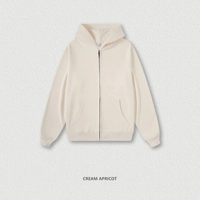 Obsidian Phoenix Luxury 400gsm Zipper Hoodie - Unisex Loose-Fit Soft Off-Shoulder Streetwear Hooded Sweatshirt