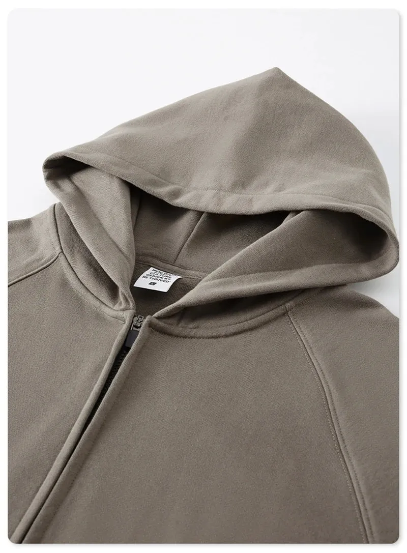 Obsidian Phoenix Luxury 400gsm Zipper Hoodie - Unisex Loose-Fit Soft Off-Shoulder Streetwear Hooded Sweatshirt