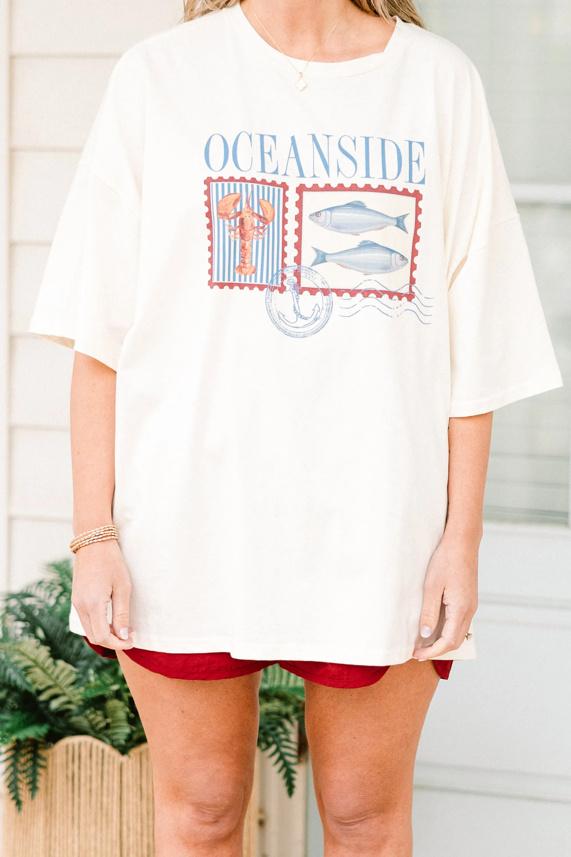 Oceanside Boyfriend Tee, Ivory