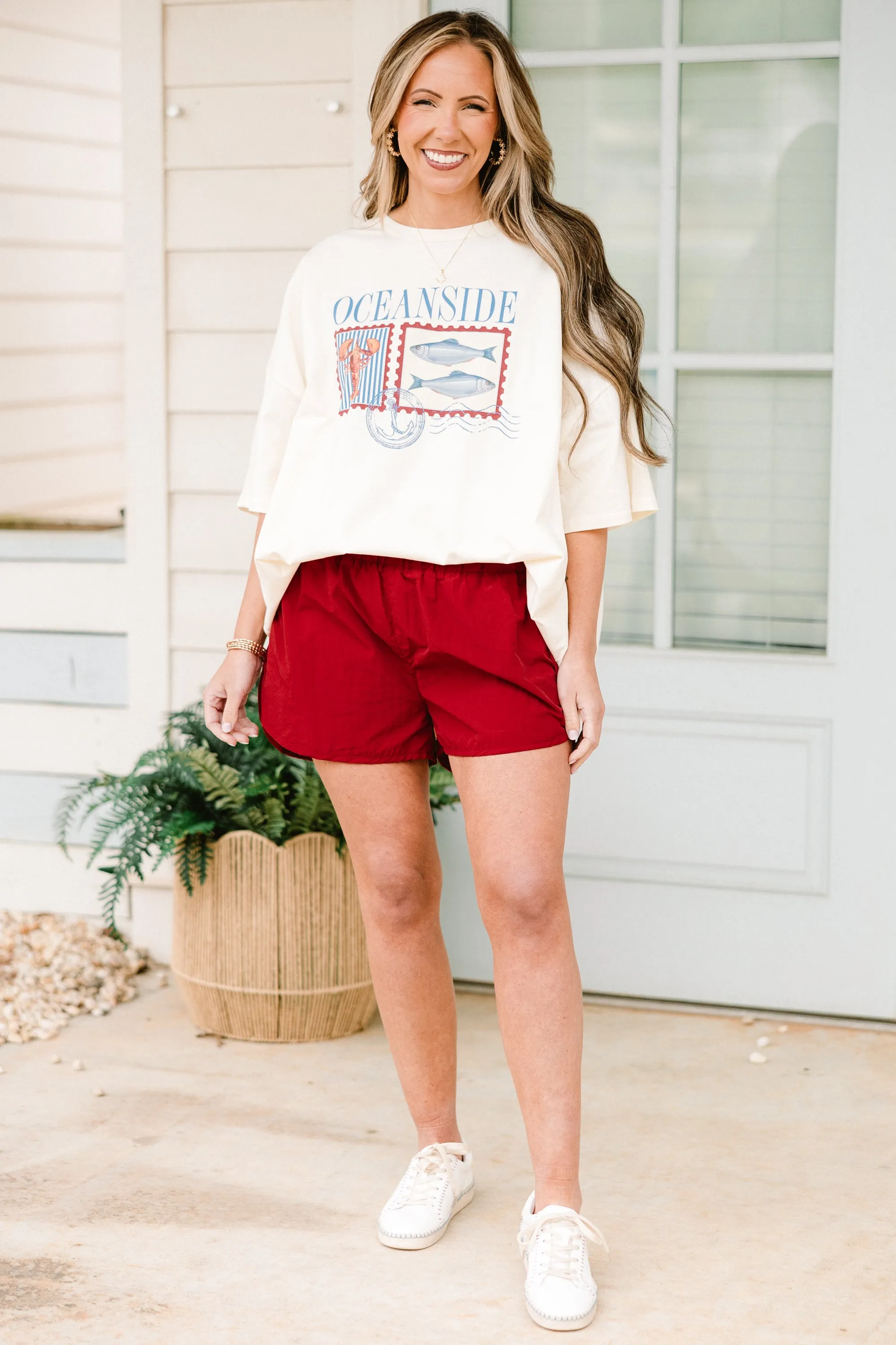 Oceanside Boyfriend Tee, Ivory