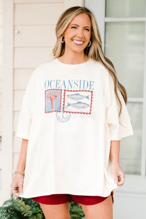 Oceanside Boyfriend Tee, Ivory