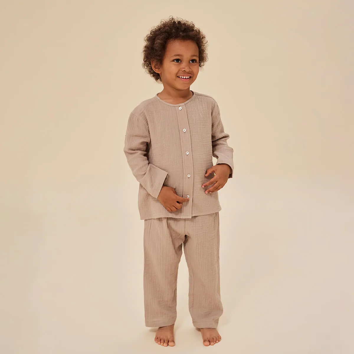 Olive Shirt - Langarm Shirt Musselin aus 100% Bio-Baumwolle