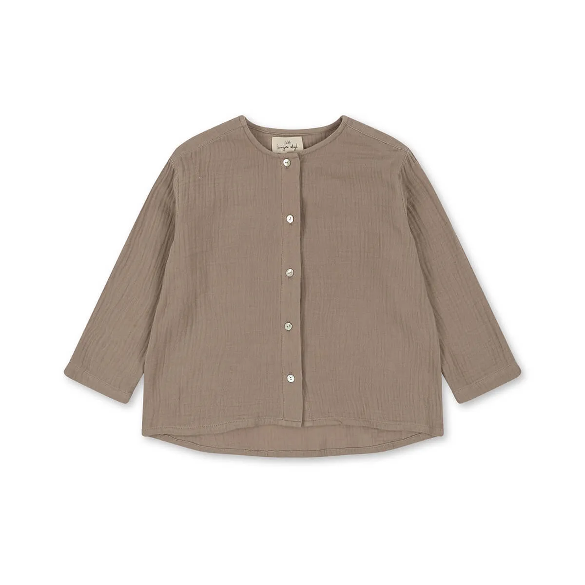 Olive Shirt - Langarm Shirt Musselin aus 100% Bio-Baumwolle