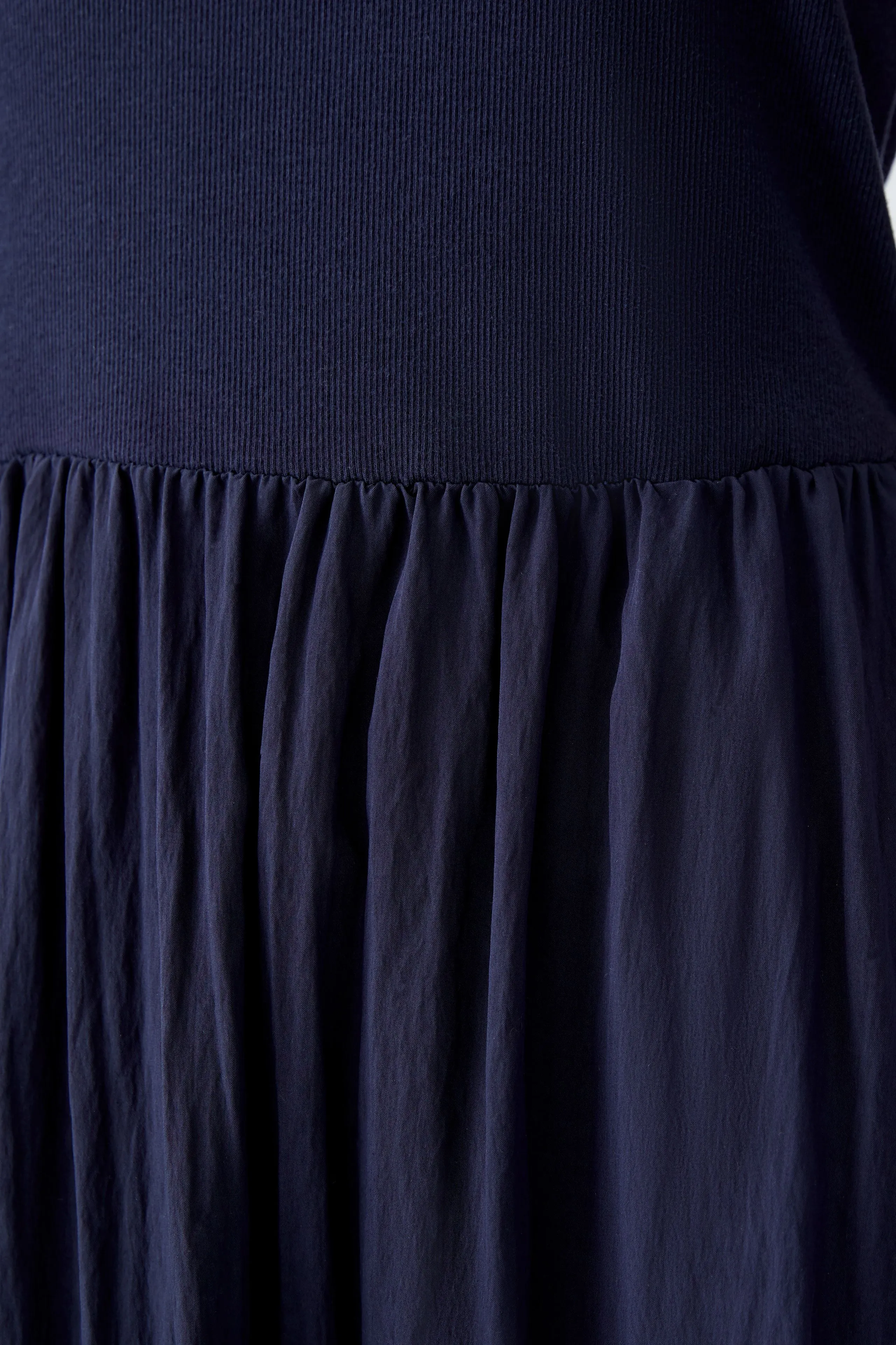 Oui Navy Jersey Sleeveless Maxi Dress With Pleated Skirt