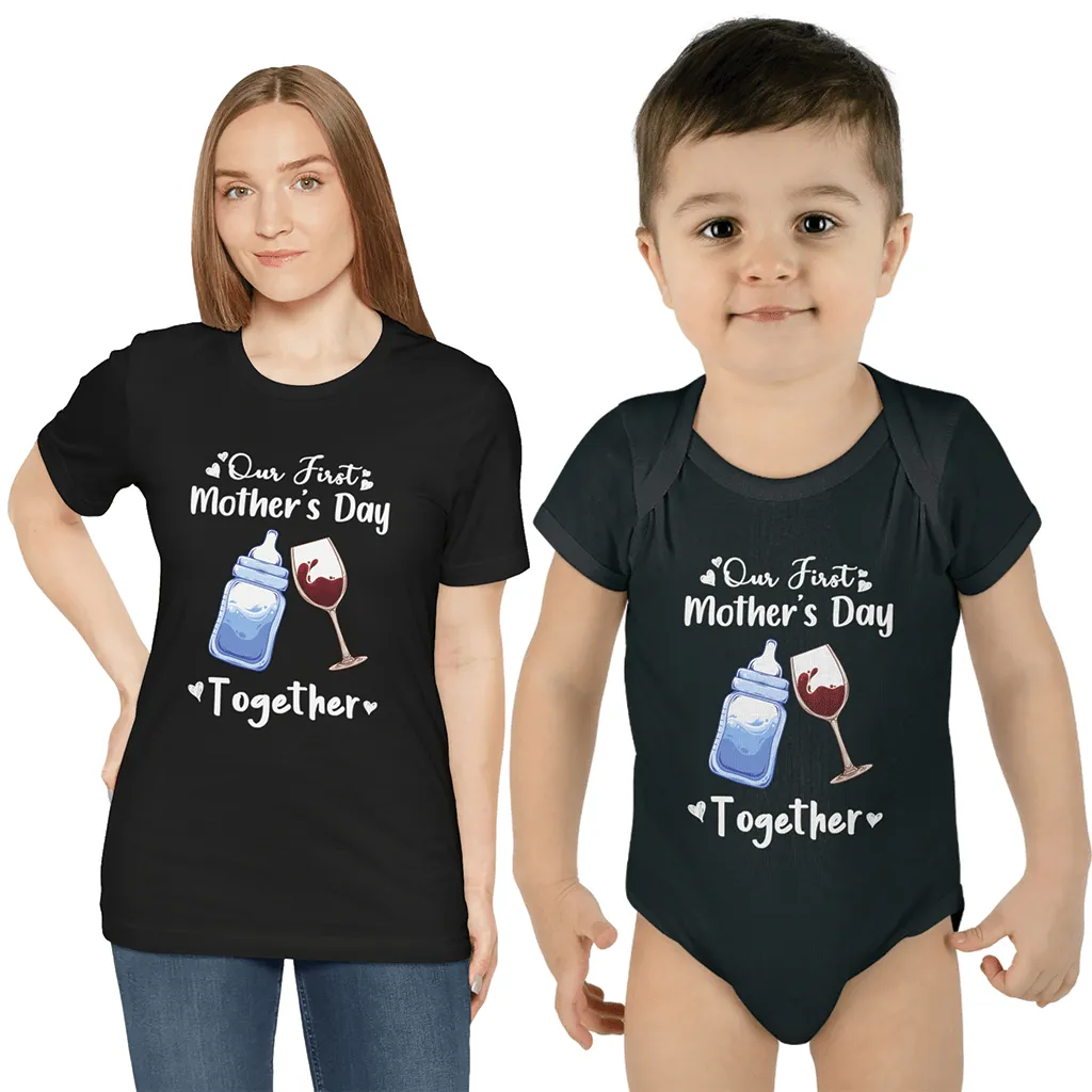 Our first mother's Day Together Infant Baby Rib Bodysuit