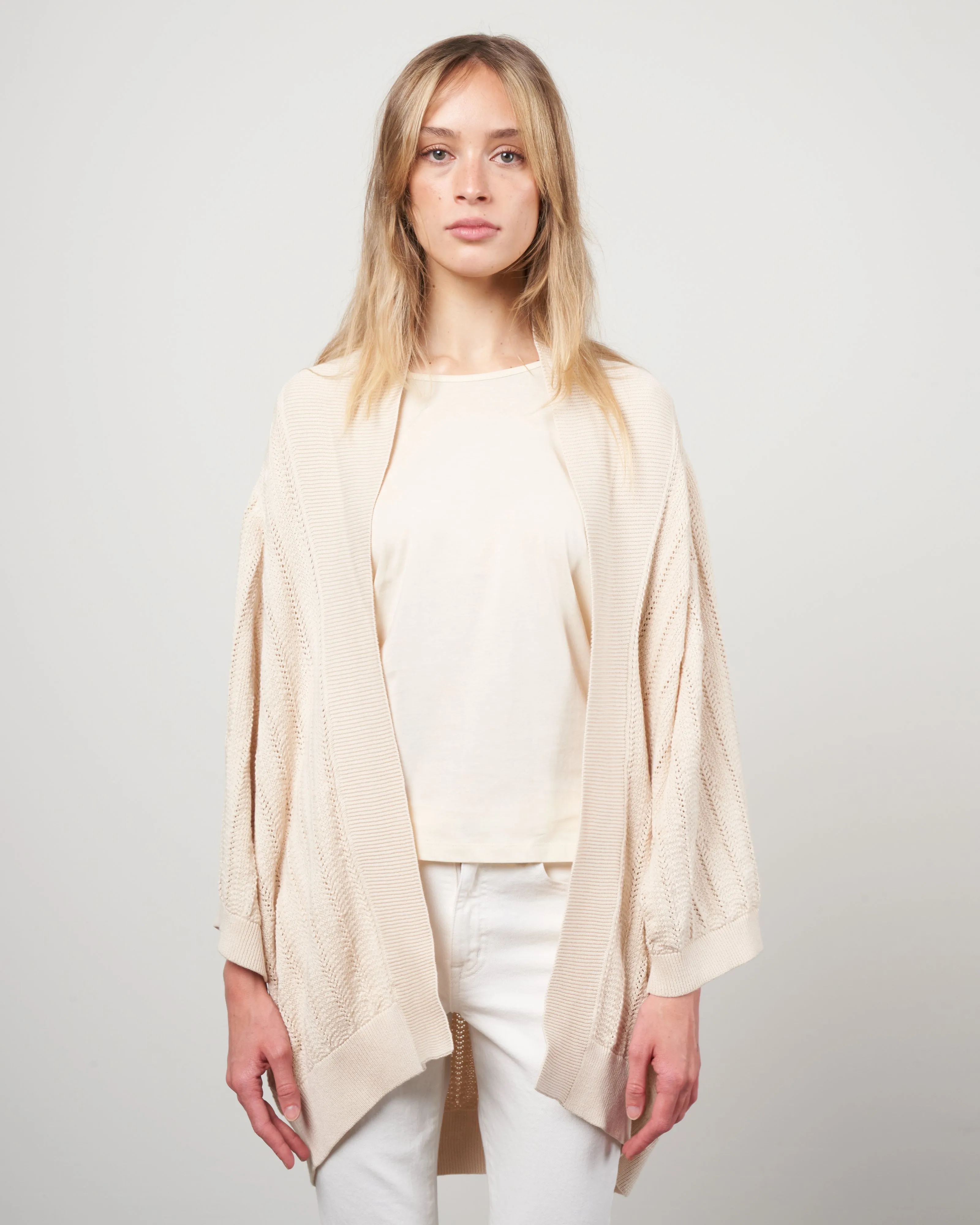 oversized cardigan - ivory