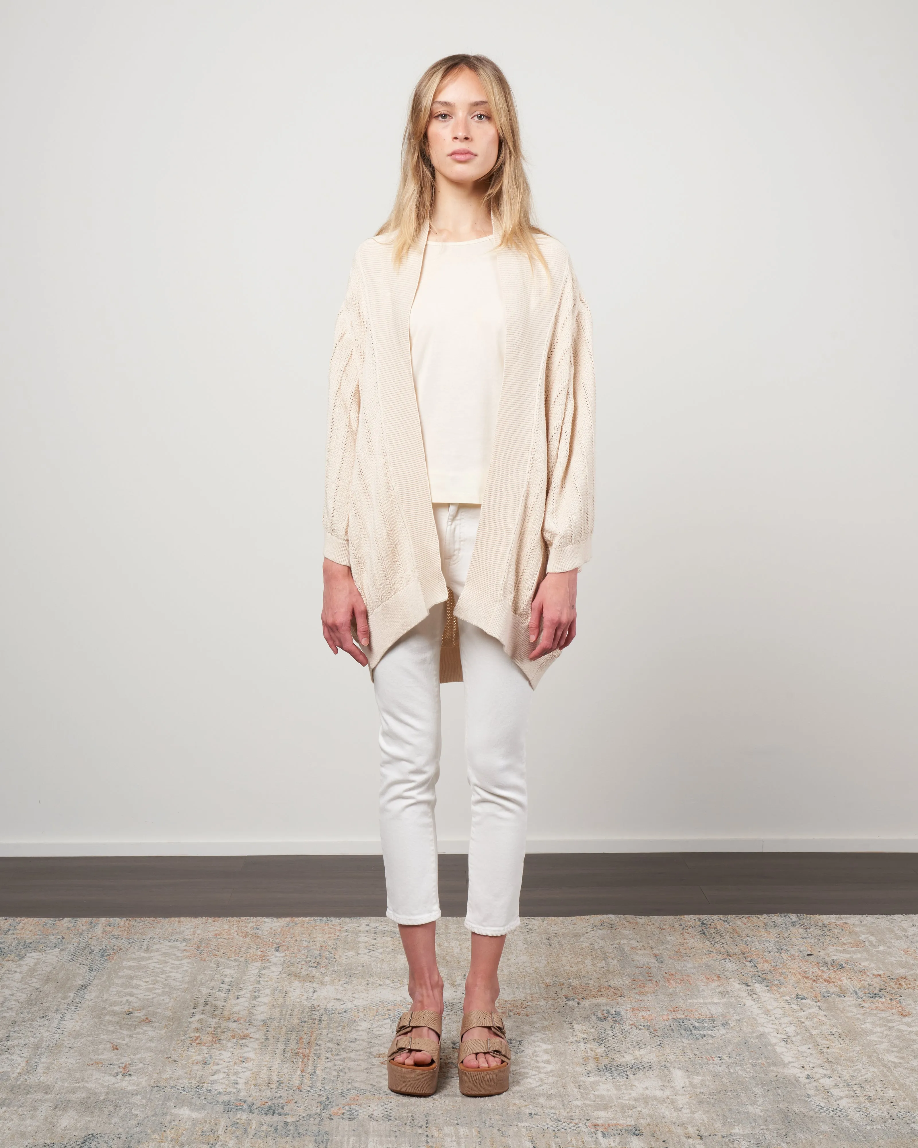 oversized cardigan - ivory