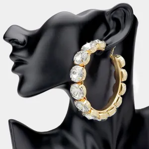 Oversized Crystal Hoop Earrings