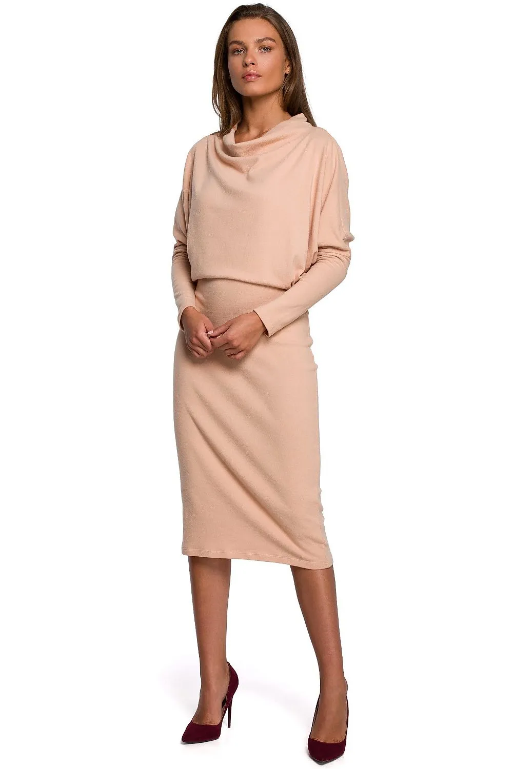 Oversized Kimono Sleeve Knit Dress