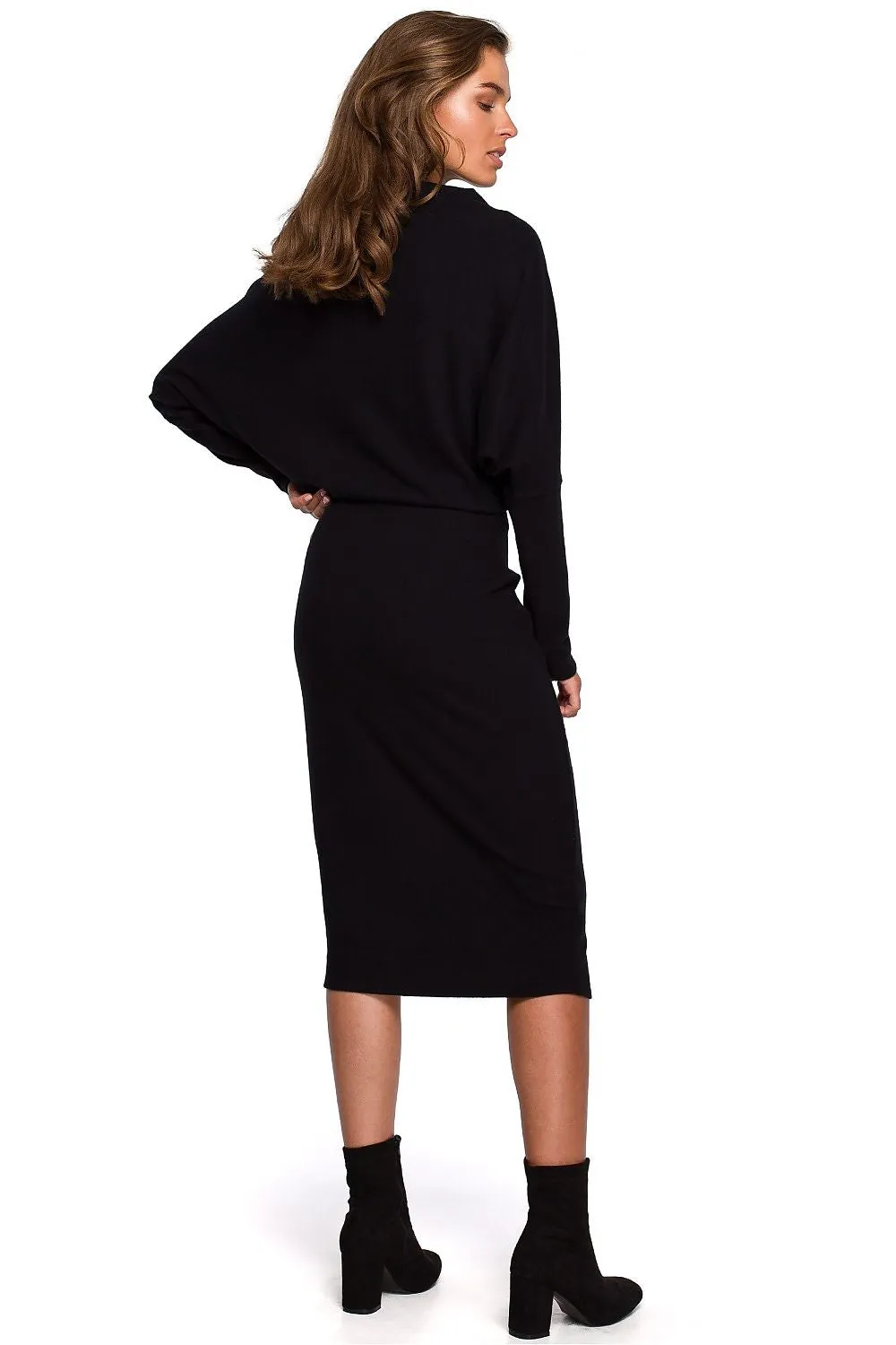 Oversized Kimono Sleeve Knit Dress