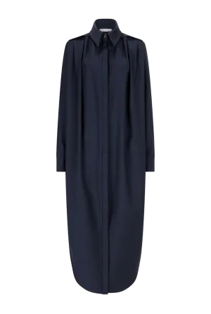 Oversized Pleated Shirt Dress