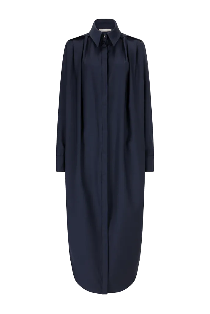 Oversized Pleated Shirt Dress