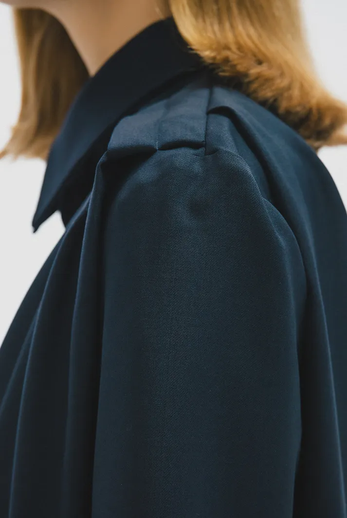 Oversized Pleated Shirt Dress