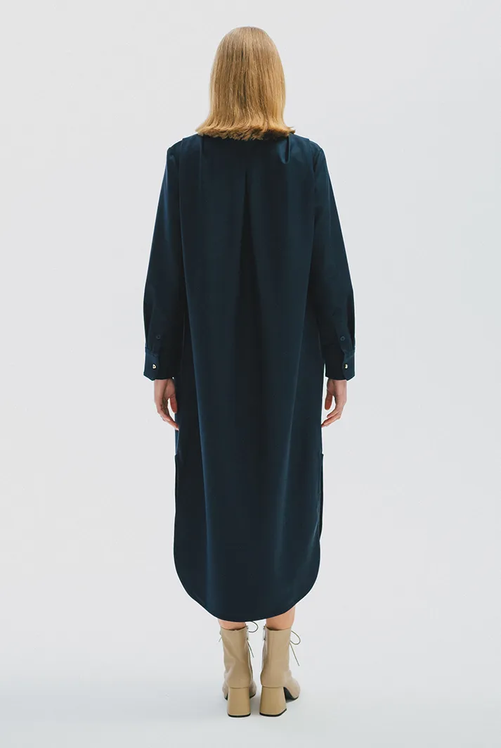 Oversized Pleated Shirt Dress