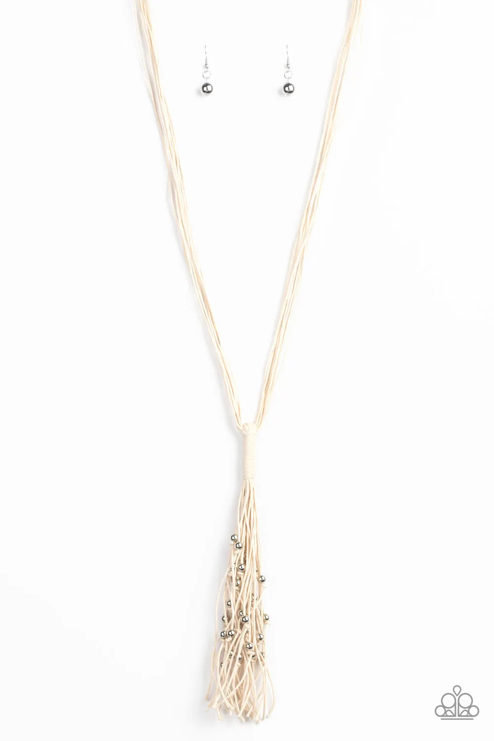Paparazzi - Hand-Knotted Knockout - White Necklace