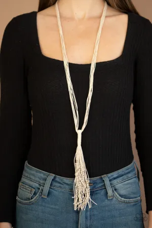 Paparazzi - Hand-Knotted Knockout - White Necklace
