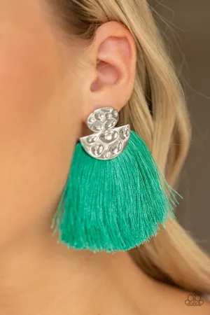 Paparazzi Make Some PLUME Earrings Green