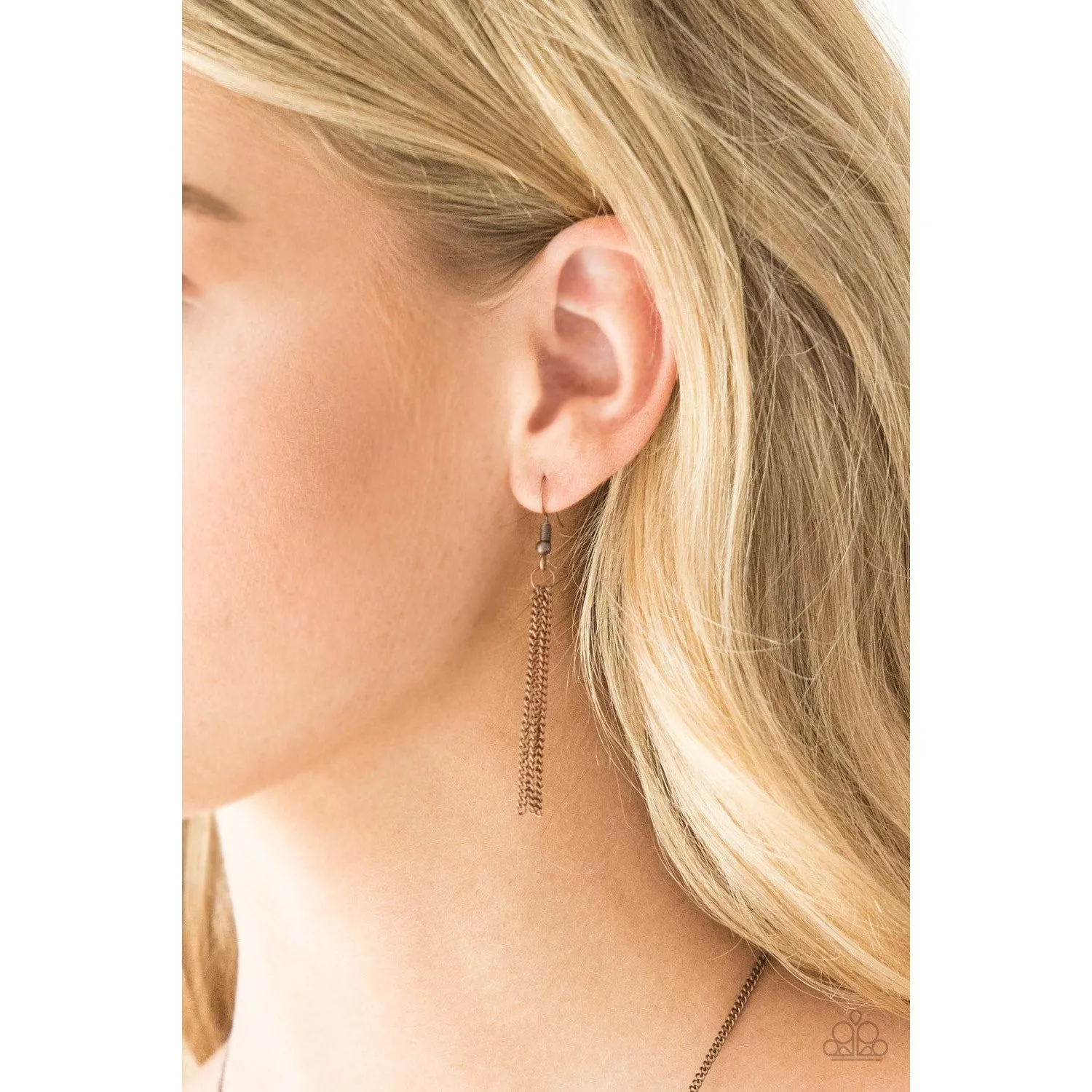 Paparazzi Ready, Set, GEO! Copper Necklace & Earrings Set