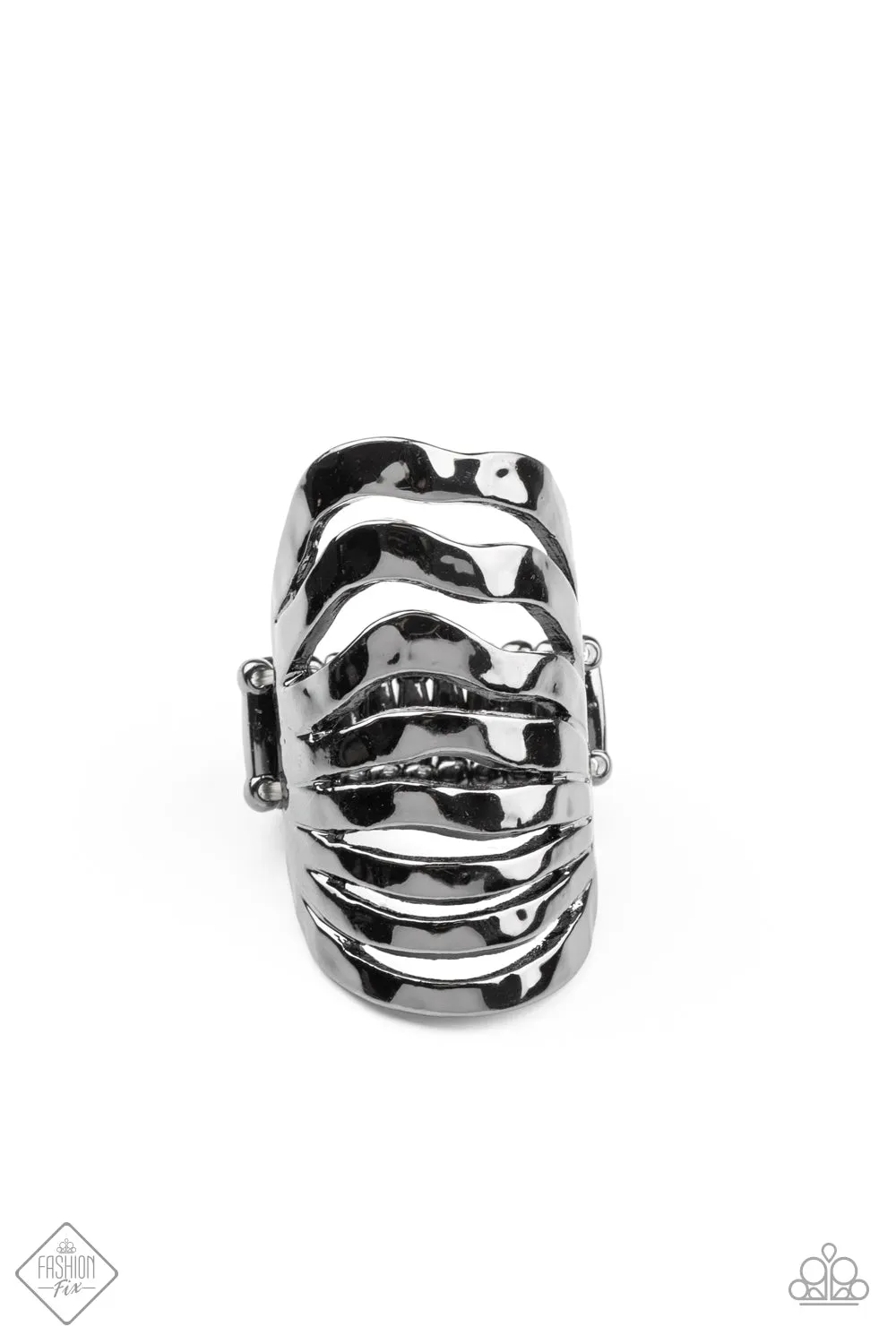 Paparazzi Sound Waves - Gunmetal Ring